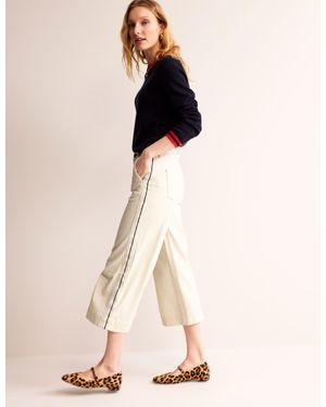 Boden Side Stripe Wide Crop Jeansecru - Natural