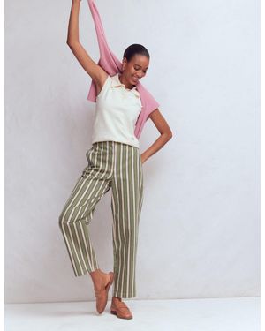 Boden Barrel Leg Chino Trousers - Green
