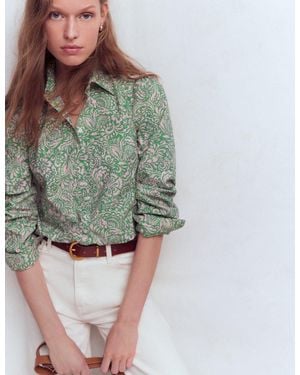 Boden Cara Cotton Shirt - Green