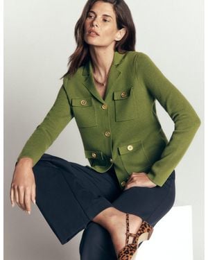 Boden Phoebe Collared Knitted Jacket - Green