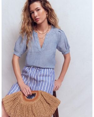 Boden Rae Linen Top - Blue