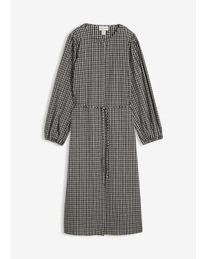 bonprix Robe Midi À Carreaux - Gris