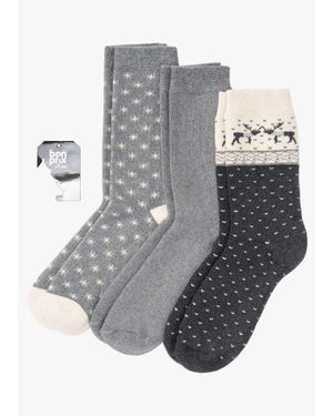 bonprix Thermosokken (3 Paar) Met Winterdessin - Grijs