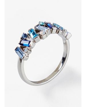 bonprix Ring Met Glazen Kristalsteentjes - Blauw