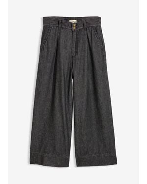 bonprix Wide Leg Jeans, Cropped - Grijs