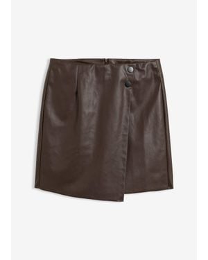 bonprix Jupe Enduite - Marron