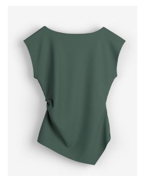 bonprix Asymmetrische Top Van Comfortabele Scuba - Groen