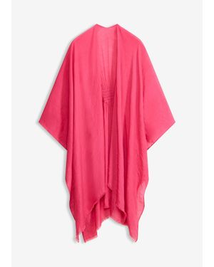 bonprix Poncho Met Smokwerk - Roze