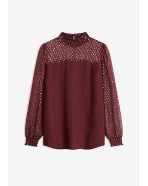 bonprix Tuniek Met Smokwerk - Rood