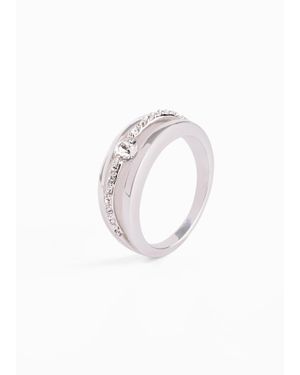bonprix Ring Met Kristallen - Wit