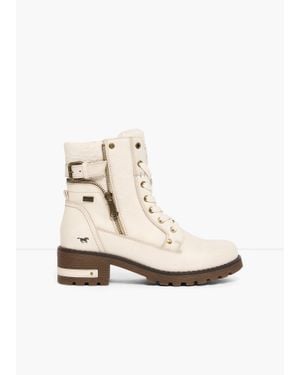 bonprix Bottines Lacées Mustang Avec Zip - Blanc