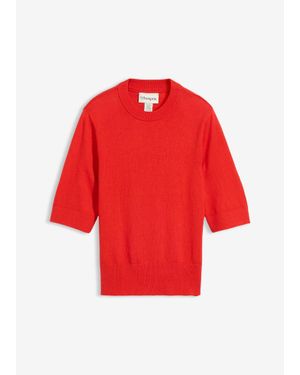 bonprix Pull Coton Et Soie - Rouge