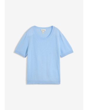 bonprix Trui Met Korte Mouwen Van Kasjmier Met Good Cashmere Standard - Blauw