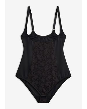 bonprix Body Sculptant À Dentelle, Maintien Fort - Noir