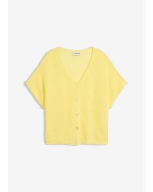 bonprix Cardigan Oversize En Maille Fine - Jaune