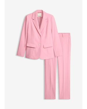 bonprix Tailleur Pantalon (Ens. 2 Pces) - Rose