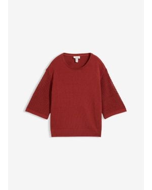 bonprix Pull En Coton Et Lin - Rouge