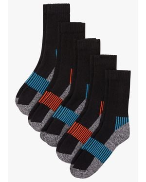 bonprix Lot De 5 Paires De Chaussettes De Sport Chaudes Avec Intérieur Éponge - Noir