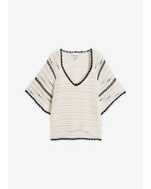 bonprix Pull Ajouré - Blanc
