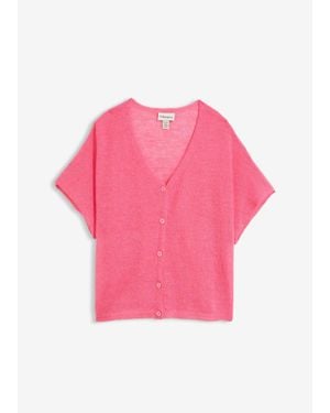 bonprix Cardigan Oversize En Maille Fine - Rose