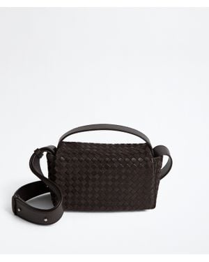 Bottega Veneta Intrecciato Mini Bag With Flap - Black