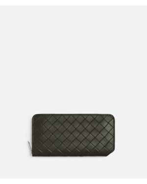 Bottega Veneta Intrecciato Stamp Zip Around Wallet - Green