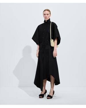 Bottega Veneta Compact Cotton Toile Skirt - Black