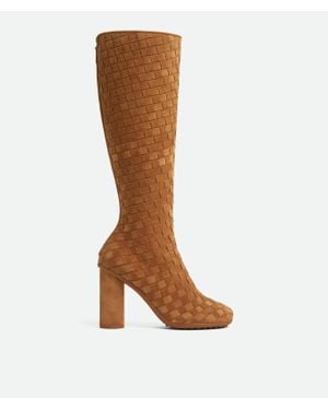 Bottega Veneta Suede Atomic Knee-High Boots 90 - Brown