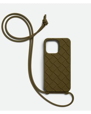 Bottega Veneta Iphone 15 Pro Max Case With Strap - Green