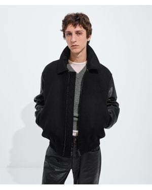 Bottega Veneta Wool And Leather Blouson - Black