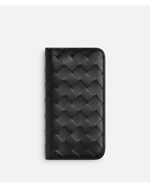 Bottega Veneta Intrecciato Iphone 16 Pro Foglio Case - Black