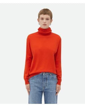 Bottega Veneta Kapuzenpullover Aus Leichtem, Feinem Kaschmir - Rot