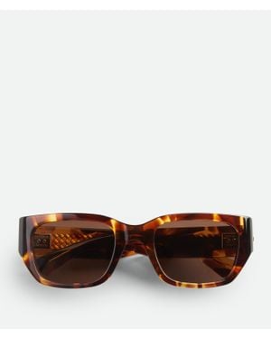 Bottega Veneta Quadratische Intrecciato Sonnenbrille - Braun