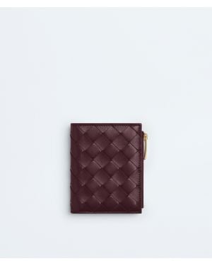 Bottega Veneta Intrecciato Small Bi-Fold Wallet - Purple