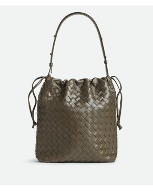 Bottega Veneta Intrecciato Biblioteca Beuteltasche - Grau