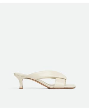 Bottega Veneta Riva Micro Woven Nappa Leather Kitten-Heel Sandals - Natural