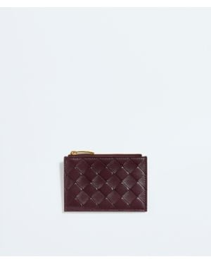 Bottega Veneta Intrecciato Zipped Card Case - Purple