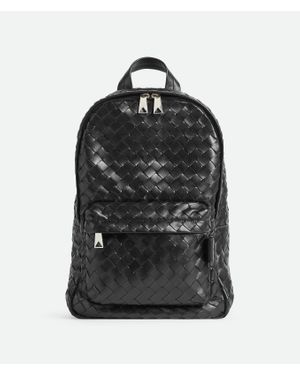 Bottega Veneta Kleiner Intrecciato Rucksack - Schwarz