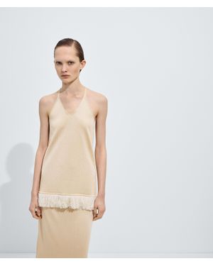 Bottega Veneta Silk Knit Top - Natural