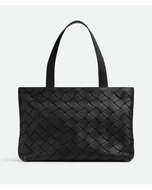 Bottega Veneta Tote Zippé Intrecciato Petit Format - Noir