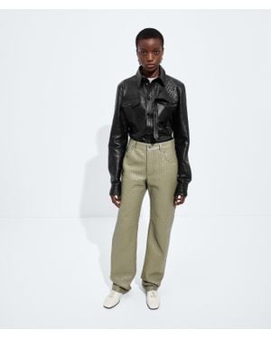 Bottega Veneta Intrecciato Leather Trousers - Multicolour