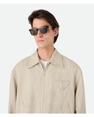 Bottega Veneta Quadratische Classic Clip-On Sonnenbrille - Natur