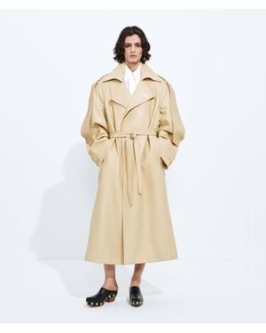 Bottega Veneta Semi Shiny Leather Trench - Natural