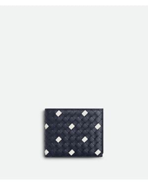 Bottega Veneta Intrecciato Piccolo Bi-Fold Portemonnaie - Blau