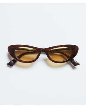 Bottega Veneta Snap Oval Sunglasses - Brown