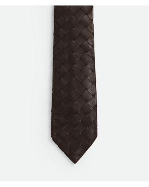 Bottega Veneta Intrecciato Leather Tie - Brown