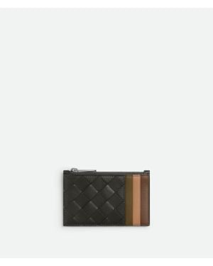 Bottega Veneta Intrecciato Zipped Card Case - White