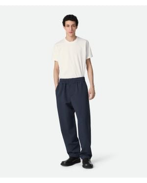 Bottega Veneta Silk And Cotton Twill Pants - Blue