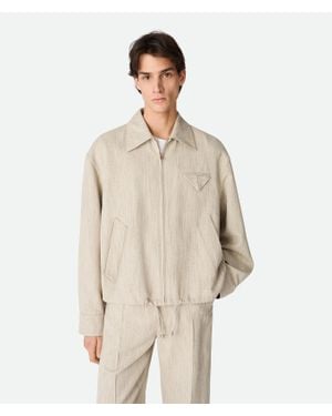 Bottega Veneta Viscose And Silk Kimono Blouson - Natural