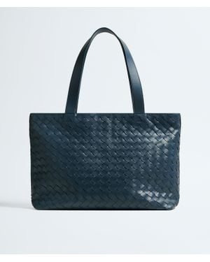 Bottega Veneta Small Intrecciato Zipped Tote - Blue